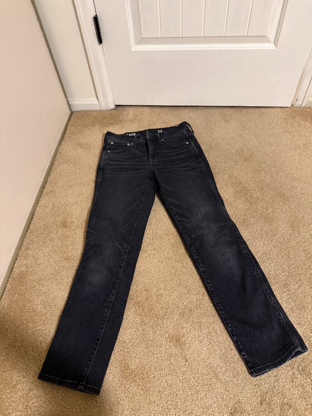 J Crew Black Vintage Straight Slim Jeans